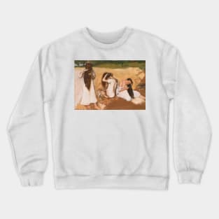 Women Combing Their Hair by Edgar Degas Crewneck Sweatshirt